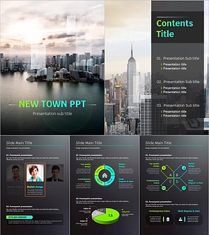 New Town PowerPoint Template Vertical – Optimized for Modern Proposals
