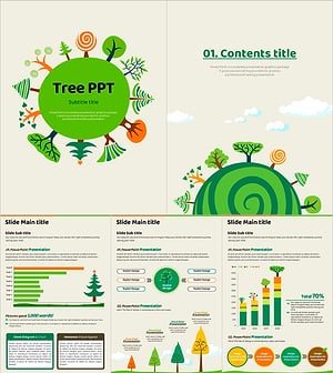 자연을 주제로 한 프레젠테이션 템플릿 – 생동감 있는 디자인