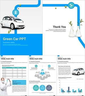 Green Car Vertical PPT – Modern and Eco-Friendly Design