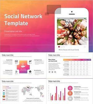 소셜 네트워크 프레젠테이션 템플릿 – 감각적이고 현대적인 디자인
