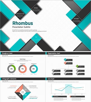 마름모 패턴와이드 프레젠테이션 템플릿 – 세련된 디자인으로 정보 전달
