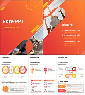 세로형 경주 프레젠테이션 템플릿 – 역동적이고 현대적인 디자인
