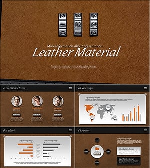 가죽 재질 프레젠테이션 템플릿 – 세련된 와이드 디자인