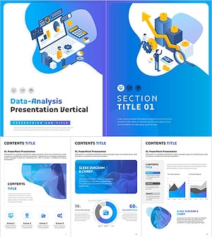 데이터 분석 세로형 프레젠테이션 템플릿 - 현대적이고 직관적인 디자인