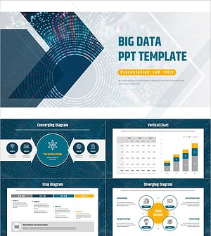 빅데이터 와이드 피피티 템플릿 – 현대적이고 세련된 디자인