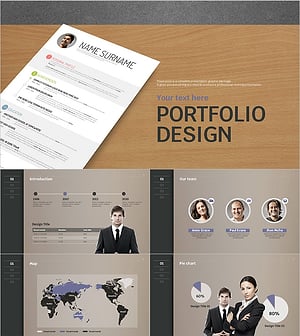 포트폴리오 디자인 프레젠테이션 템플릿 – 세련된 와이드 디자인