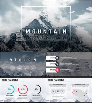 산 와이드 프레젠테이션 템플릿 – 시각적인 자연을 담다