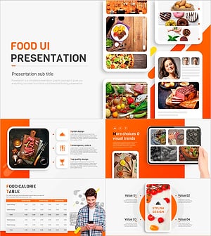 음식 UI 프레젠테이션 템플릿 – 감각적인 디자인과 시각적 요소
