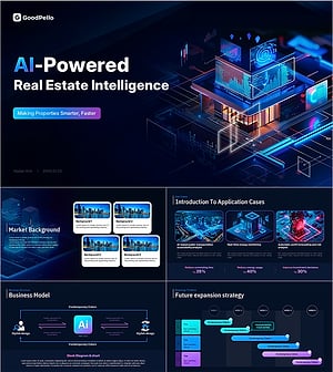 스마트 부동산 AI 솔루션 피치덱 템플릿 – 프로페셔널하고 세련된 디자인