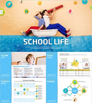 즐거운 학교생활 와이드 피피티 – 창의적인 교육 자료에 적합한 디자인