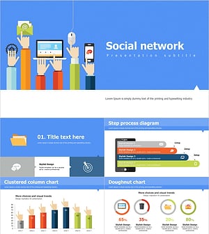 소셜 네트워크 프레젠테이션 템플릿 – 현대적이고 스타일리시한 디자인