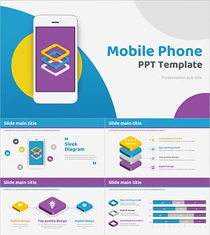 모바일 폰 PPT 템플릿 – 세련된 IT 프레젠테이션 디자인