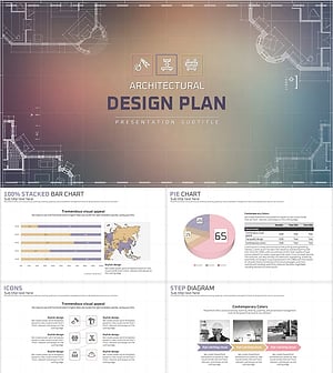 건축 설계도 PPT 템플릿 – 전문가의 신뢰감을 주는 디자인