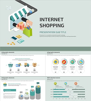 온라인 쇼핑 와이드 PPT – 세련된 비주얼 디자인
