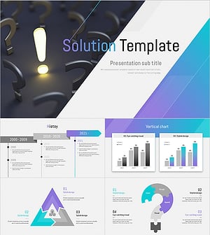 비즈니스 솔루션 제공을 위한 프레젠테이션 템플릿 - 세련된 와이드 디자인