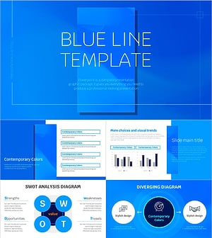 블루라인 프레젠테이션 템플릿 – 시각적으로 매력적인 디자인