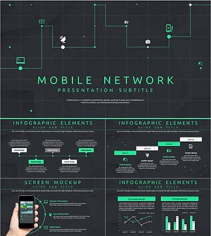 모바일 네트워크 프레젠테이션 템플릿 – 세련된 디자인과 효율적인 구성