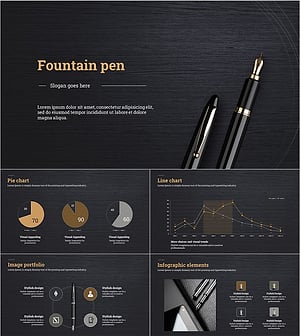 만년필 테마 프레젠테이션 – 세련된 비즈니스 슬라이드 디자인