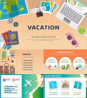 여행 프레젠테이션 템플릿 – 색이 풍부한 여름 휴가 느낌