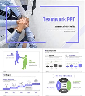 협력 와이드 피피티 – 팀워크를 강조하는 디자인