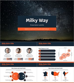 과학·의료 프레젠테이션 템플릿 – 은하와 별을 주제로 한 디자인