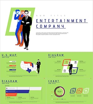 연예 기획사 프레젠테이션 템플릿 – 세련되고 다채로운 디자인