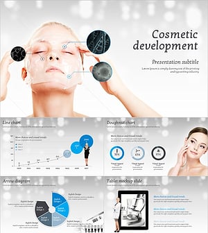 Skin Care Research Wide PowerPoint Template – Stylish Brown Tone Design