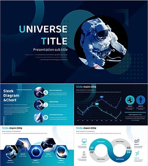 우주여행 프레젠테이션 템플릿 - 세련된 우주 탐사 디자인