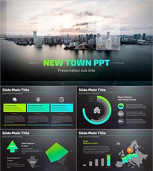 신도시 프레젠테이션 템플릿 – 현대적인 디자인과 전문성