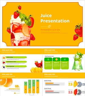 상큼한 주스 프레젠테이션 템플릿 – 신선한 비주얼 교육 자료