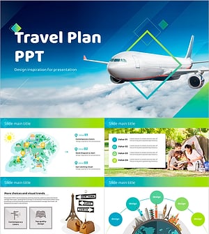 배낭여행 와이드 PPT 템플릿 – 자연과 여행을 담은 디자인