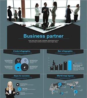비즈니스 파트너 와이드 PPT 템플릿 – 세련된 디자인으로 구축하는 신뢰