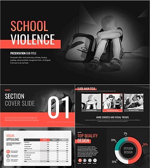 학교 폭력 와이드 템플릿 – 강렬한 비주얼로 주목받는 프레젠테이션
