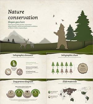동물원 나무 실루엣 와이드 프레젠테이션 템플릿 – 자연을 담은 감각적인 디자인