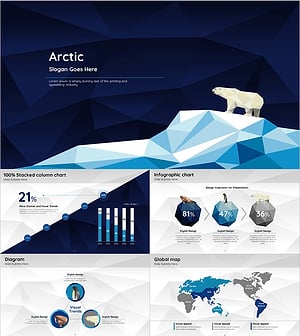 북극곰 테마 와이드 프레젠테이션 템플릿 – 멋진 자연의 비주얼