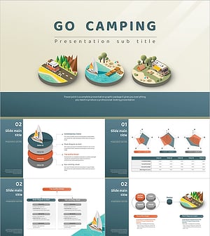 캠핑 파워포인트 와이드 템플릿 – 자연과 여행을 담은 디자인