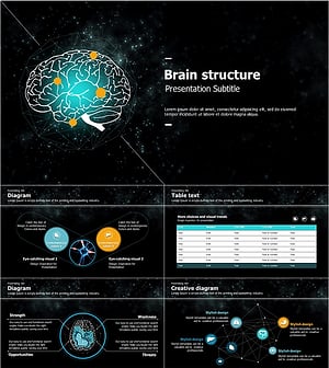 뇌구조 와이드 피피티 템플릿 – 과학적이고 현대적인 디자인