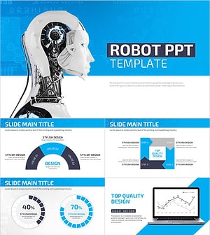 로봇 와이드 PPT 템플릿 – 혁신적인 디자인과 효율성