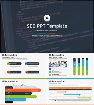 SEO 소개 PowerPoint 템플릿 – 현대적이고 비주얼 중심의 디자인