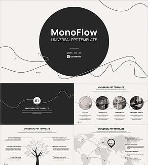 모노플로우 범용 프레젠테이션 템플릿 – 깔끔하고 유연한 디자인