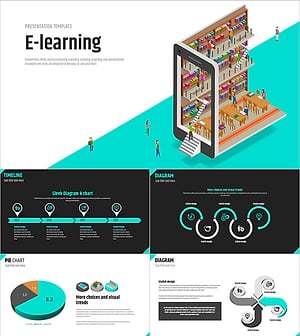 이러닝 와이드 프레젠테이션 템플릿 – 교육 분야에 적합한 세련된 디자인