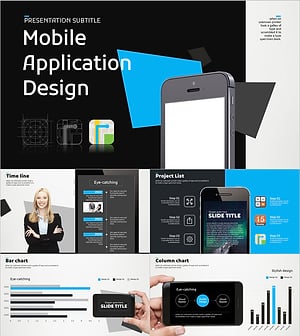 어플리케이션 제작을 위한 와이드 PPT 템플릿 – 세련된 디자인과 실용성