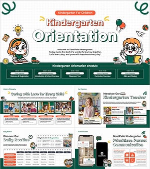 키즈 스티커팩 유치원 오리엔테이션 템플릿 – 창의적이고 밝은 디자인