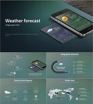 일기예보 어플리케이션 프레젠테이션 템플릿 – 직관적이고 세련된 디자인