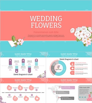 웨딩 꽃 프레젠테이션 템플릿 – 화사하고 감성적인 디자인