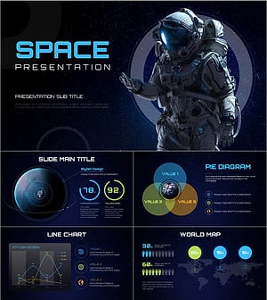 과학/의료 프레젠테이션 템플릿 – 우주 테마의 현대적 디자인