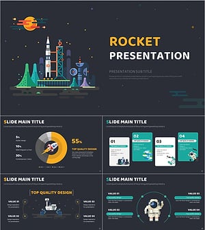 로켓 프레젠테이션 와이드 템플릿 – 세련되고 직관적인 디자인