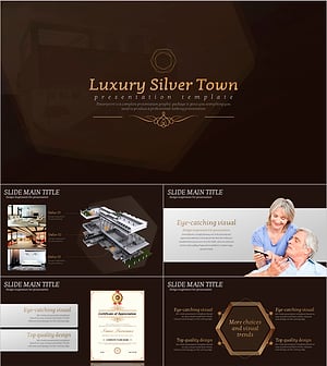 고급 실버타운 세로형 PPT 템플릿 – 세련된 시각적 구성