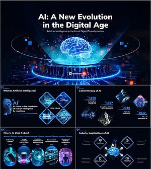 AI 소개 PPT 템플릿 – 현대 IT 비즈니스에 최적화된 혁신적 디자인
