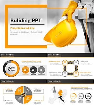 건설 프레젠테이션 템플릿 – 시각적으로 돋보이는 디자인